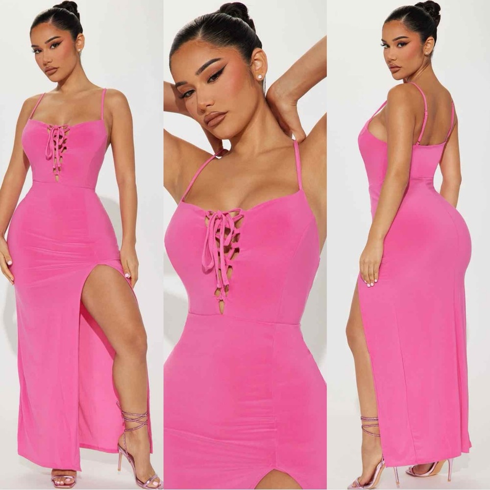 🎀 NEW | Tie Front Full Length Dress with Side Slit